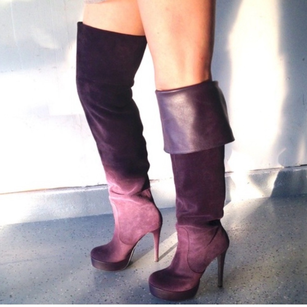 BCBGeneration Purple Over the Knee Boots
